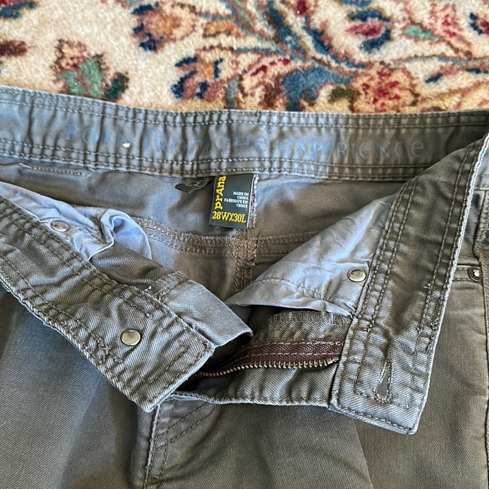 Mushroom colored Prana pants. 28x30